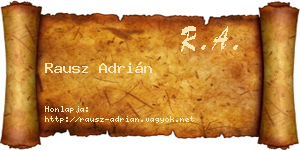 Rausz Adrián névjegykártya